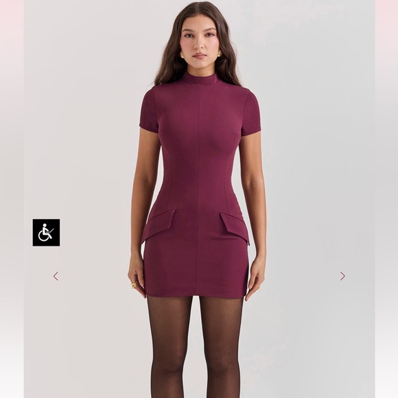 House of cb elegant Burgundy Mini Dress - Picture 2 of 5